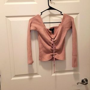 Creamy pink drawstring top